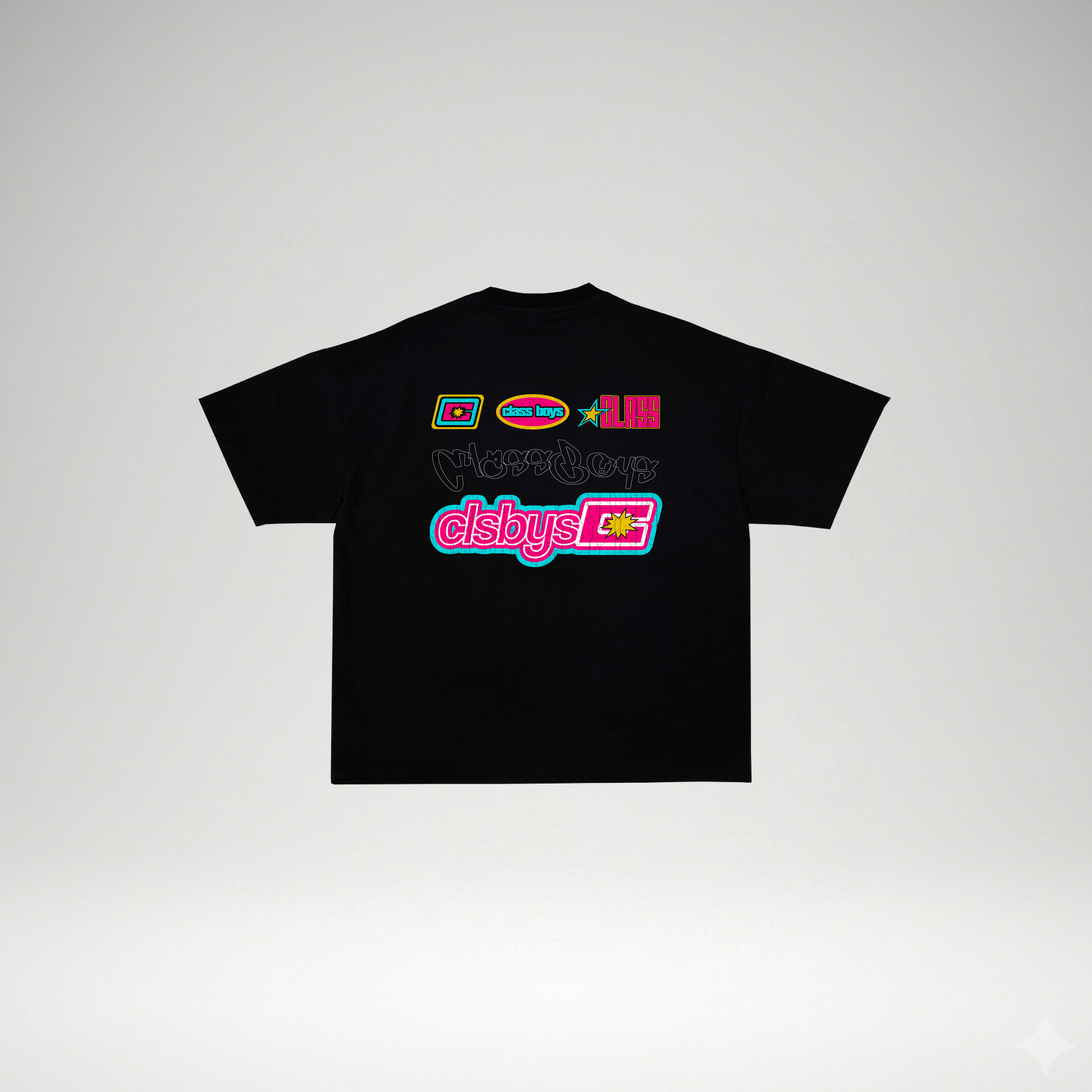camiseta negra-SPONSOR PACK -semi boxy fit